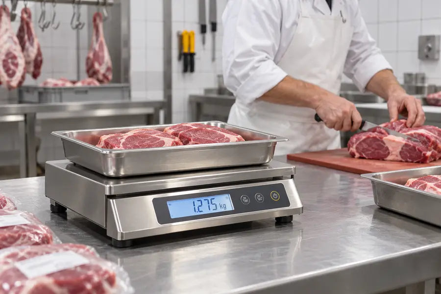 Scales for butchers and meat processing