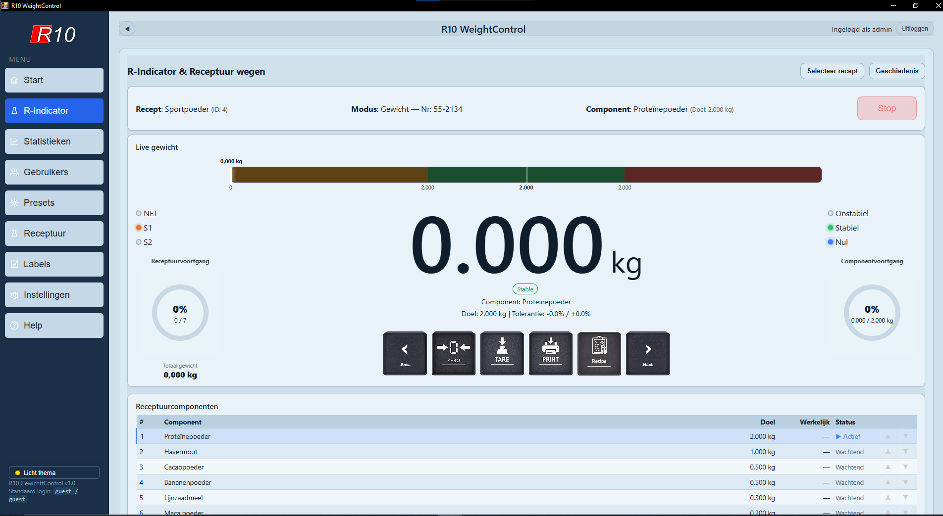 Receptuurwegen / formulatiewegen / receptwegen 