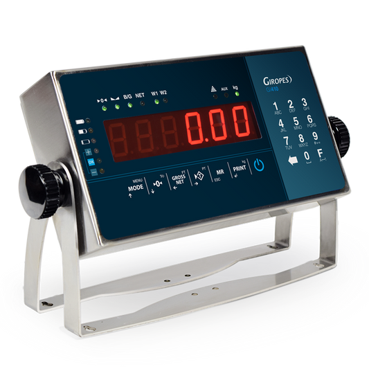 BAXTRAN GI410 INOX weegindicator met rode led-display, vooraanzicht