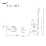 Gram Tcamel Y 2T 2000kg / 1kg Handpallettruck met ingebouwde weegschaal